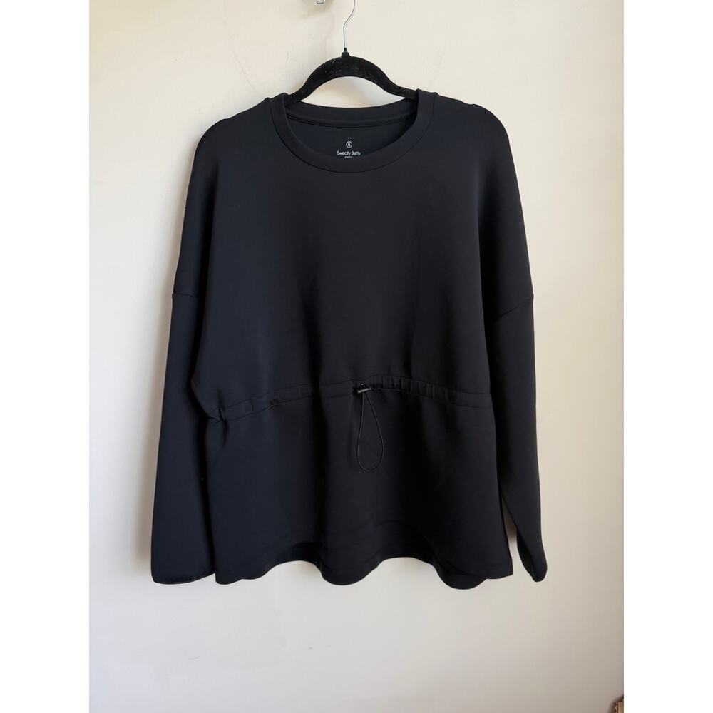 Sweaty Betty Grace Toggle Long Sleeve Crewneck Sweatshirt Schwarz Women's XL - Picture 2 of 7